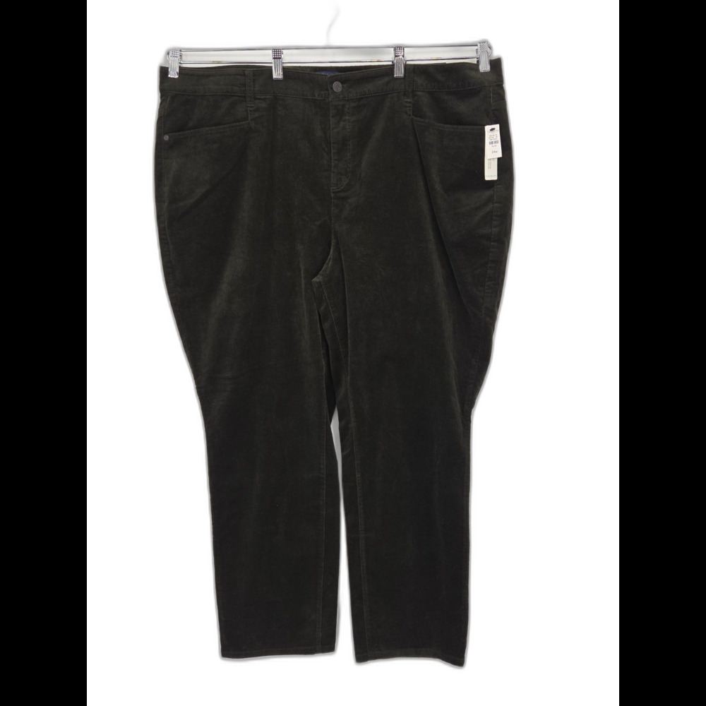 New Talbots Corduroy 5 Pocket Pants Womens 24W Olive Green High Waist Straight